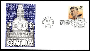 1998 Jim Thorpe FDC Celebrating the 20th Century GAMM Cachet-Blue - Picture 1 of 2