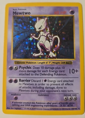 Mewtwo 010/102 Base Set (Shadowless) Holo - Image 1 of 2