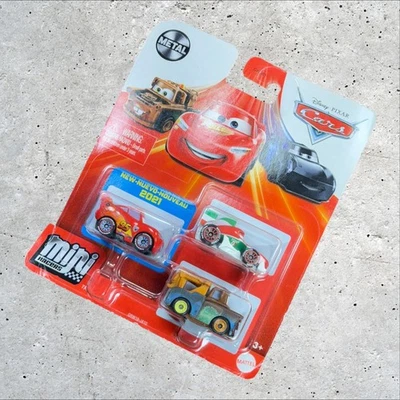 DISNEY Pixar Cars Mini Racers World Grand Prix 3pack Francesco Lightning McQueen - Image 1 of 4