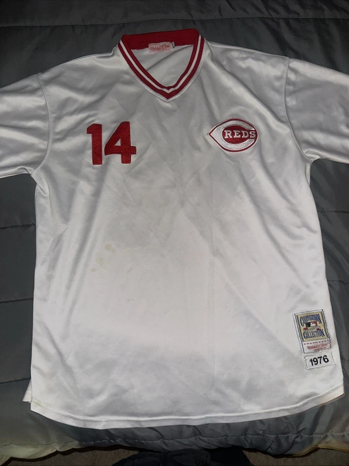 Camiseta deportiva Mitchell & Ness Pete Rose #14 1976 Cincinnati Reds auténtica para hombre talla 56 Foto 1 de 4
