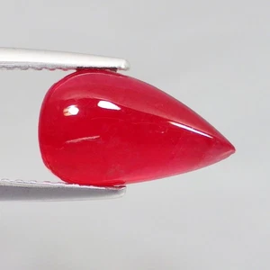 Bonita cabina de pera de 3,70 quilates (12 x 7 mm) 100 % natural elegante roja rodonita brasileña - Imagen 1 de 7