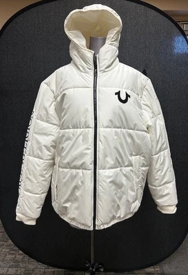 Jaqueta feminina True Religion branca com capuz 2XL nova com etiquetas - Imagem 1 de 4