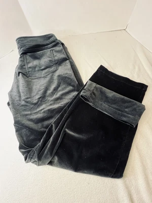 Calça jeans Eileen Fisher feminina L preta veludo reta - Imagem 1 de 4