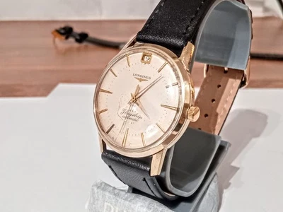 Longines 1962 oro 9K caballeros buque insignia cal.341 fecha @ 12 automático buen estado Foto 1 de 4