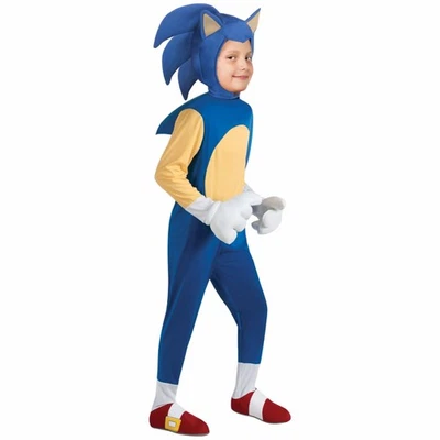 Disfraz de Sonic The Hedgehog Deluxe Videojuego Película Dibujos Animados Niño Niño Niño Foto 1 de 3