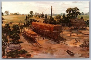 VA ~ Berkeley Plantation ~ Harrison's Old Shipyard ~ Vintage Postcard UNUSED - Picture 1 of 2