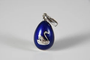 C02T10- Fabergé Anhänger „Schwan“ Weißgold 750 18kt 3 Brillanten ca. 0,03ct G vs - Bild 1 von 12