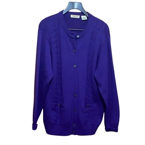 Classic Talbots Blue Pure Wool Cardigan Sweater.  XL - Picture 1 of 4