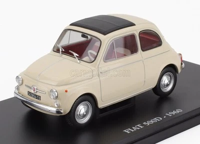MODELLINO AUTO STATICO CENTAURIA FIAT 500D 1960 CON VETRINA CREAM SCALA 1:24 - Immagine 1 di 4