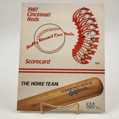 1987 Cincinnati Reds Scorecard v San Francisco Giants Unscored MLB Baseball - Image 1 of 4