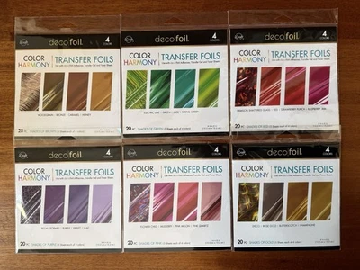 Lote De 6 (20 Piezas) Láminas Deco Color Harmony Láminas Transferencia NUEVO Foto 1 de 4