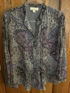 Coldwater Creek Women's Long Sleeve Button Blouse - Size Petite Medium (0255) - Picture 1 of 9