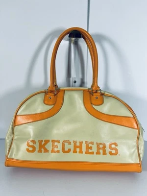 Y2K Sketchers Beige/Orange Faux Leather Travel Bag Carryon Bag - Image 1 of 4