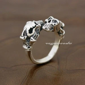Skulls Claw 925 Sterling Silver Ring Biker Punk Jewelry 8V003A US 9~10 - Picture 1 of 12