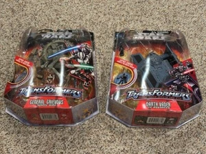 2 new Star Wars Transformers Hasbro Darth Vader Tie Advanced General Grievous - Picture 1 of 4