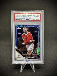 Cristiano Ronaldo 2021 Panini Topps Chrome UCL Blue Lava Refractor SP PSA 10 - Bild 1 von 2