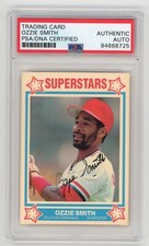 1989 SuperStars Ozzie Smith Signed Card #1 auto PSA DNA Autographed Cardinals