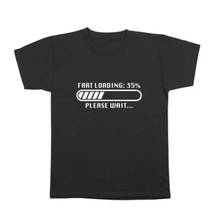 Fart Loading Funny Humor Rude Joke Black Youth T-Shirt - Picture 1 of 3