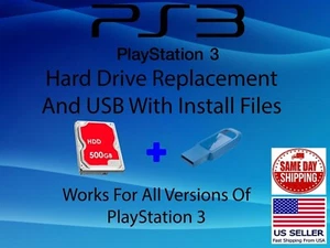 PS3 Replacement Internal 500GB 2.5" Hard Drive with USB DIY Sony PlayStation 3 - Picture 1 of 1