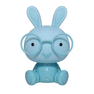 NEW Kawaii Blue Bunny with Glasses Table Lamp for Kids Room or Nursery - Picture 1 of 3