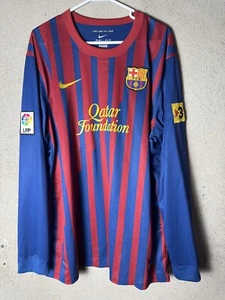 BARCELONA 2011 2012 NIKE HOME SOCCER SHIRT JERSEY LONG SLEEVE Custom Name 14 - Picture 1 of 4