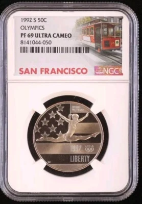 1992-S U.S. Olympics Half Dollar - Ultra Cameo Proof (NGC PF69)SN-8141044-050 - Image 1 of 3