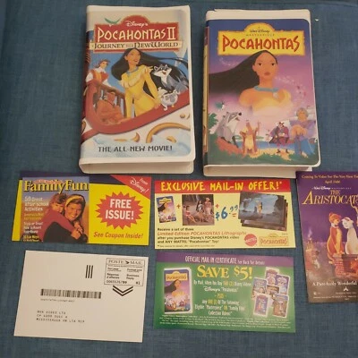 Colección Disney 2x Set Pocahontas Viaje a un Nuevo Mundo VHS Cinta Película 🇨🇦  Foto 1 de 4