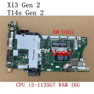 NM-D362 For Lenovo ThinkPad T14S/X13 Gen 2 Motherboard I5-1135G7 16G 5B21D93164 - Picture 1 of 3
