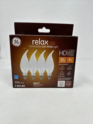 GE Relax LED Light Bulbs 40 Watt Eqv Soft White HD Light Decorative Bulbs Sma... - Image 1 of 2