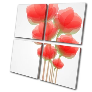 Abstract Floral Vintage Pattern MULTI CANVAS WALL ART Picture Print VA - Picture 1 of 1