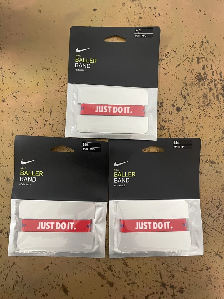 3-pack Nike Reversible Baller Bands Adult Size M/L Reversible Red Blue NEW - Image 1 of 1