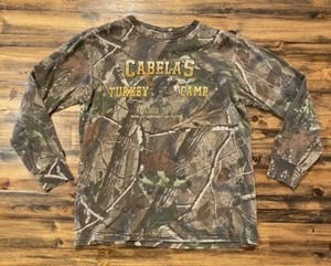 Vintage Cabelas Turkey Camp Real Tree Camo Size Large Long Sleeve Shirt  - Picture 1 of 8