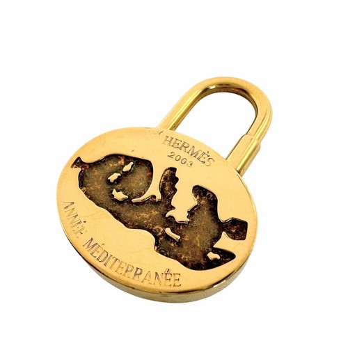 HERMÈS Portachiavi ciondolo oro HERMES Cadena Mediterraneo 2003 3x4 cm senza scatola