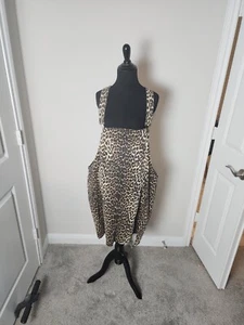 City Chic Animal Print Denim Overall Dress Size L/20 - Picture 1 of 10