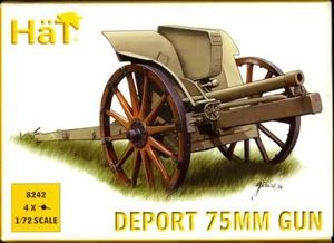 HaT Models 1/72 DEPORT 75mm GUN Italian World War I Field Gun Set of 4 - Imagen 1 de 3