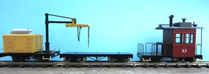 HOn30/HOe Scale PH Narrow Gauge MOW Cars Kit H0e Caboose Flatcar Derrick Crane - Picture 1 of 11