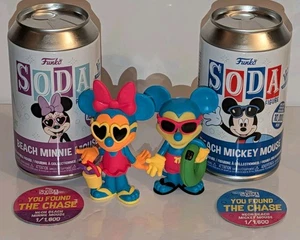 Lote de 2 Funko Pop! Soda Beach Mickey y Minnie Mouse Neón CHASES (1/1600) Raro - Imagen 1 de 17