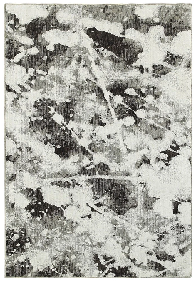 Alfombra de puerta de invierno 2x3 esfinge negra abstracta copos de nieve 8035B - abril 1' 10" x 3' 2" Foto 1 de 1