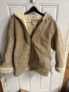 St. John’s Bay braune waschbare Wildlederjacke mit Kapuze und Fell gefüttert J3 - Bild 1 von 3