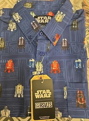 Camisa Azul Droides RSVLTS Star Wars May the 4th R2 KunuFLEX Talla Mediana M Nueva Con Etiquetas Foto 1 de 4