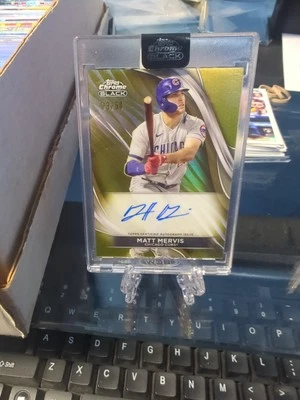 2024 Topps Chrome Black Auto Gold Refractor /50 Matt Mervis #CBA-MME Auto - Image 1 of 3
