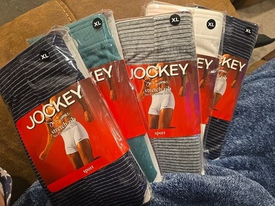 Calzoncillos boxer deportivos de algodón Jockey Supima XL lote de 5 costillas elásticas sin volar nuevos con etiquetas Foto 1 de 4