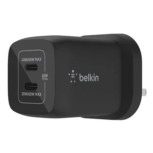 Belkin 65W Dual USB Type C Wall Charger, Fast Charging Power Delivery 3.0 with G - Picture 1 of 7