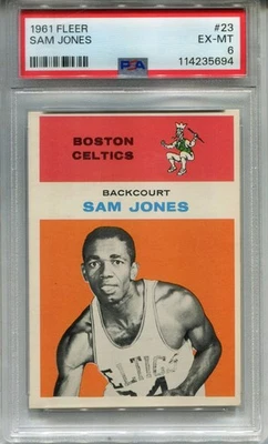 1961 Fleer #23 Sam Jones PSA 6 EX-MT Boston Celtics - Image 1 of 2