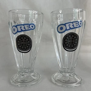 Oreo Cookie Milchshake geriffelt Eisbecher Trinkgläser 2er Set - 7" hoch - Bild 1 von 9