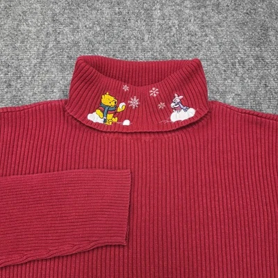 Suéter De Colección Disney Para Mujer Mediano Cuello Alto Winnie The Pooh Piglet Snow Años 90 Foto 1 de 4