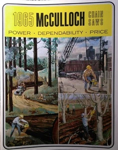 McCulloch 1965 Color Sales Brochure Catalog Chain Saw Manual MAC 15 940 35A - Picture 1 of 2
