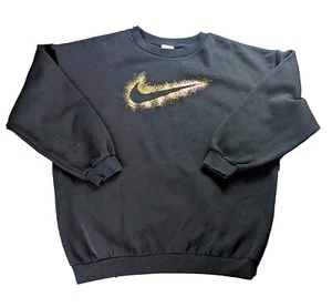 Nike sweatshirt girls black long sleeve golden logo size xl 156-166 cm | Eco-Fri - Picture 1 of 3