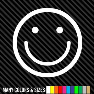 SMILE Smiley Face vinyl decal car window laptop sticker - smiley happy face - Picture 1 of 15