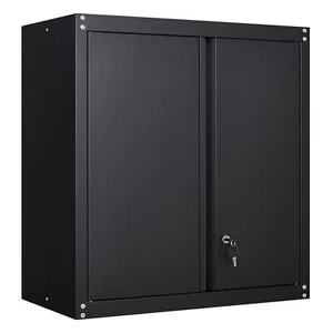 Metal Storage Cabinet with Lock, Black Storage Cabinet with Adjustable Shelf - Picture 1 of 6